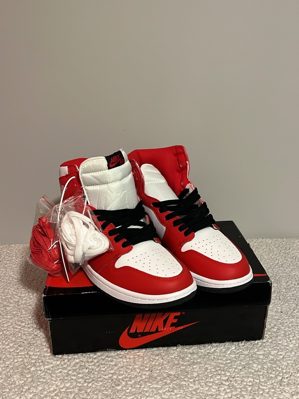 Nike Kids Red, White & Black High-Top Sneakers